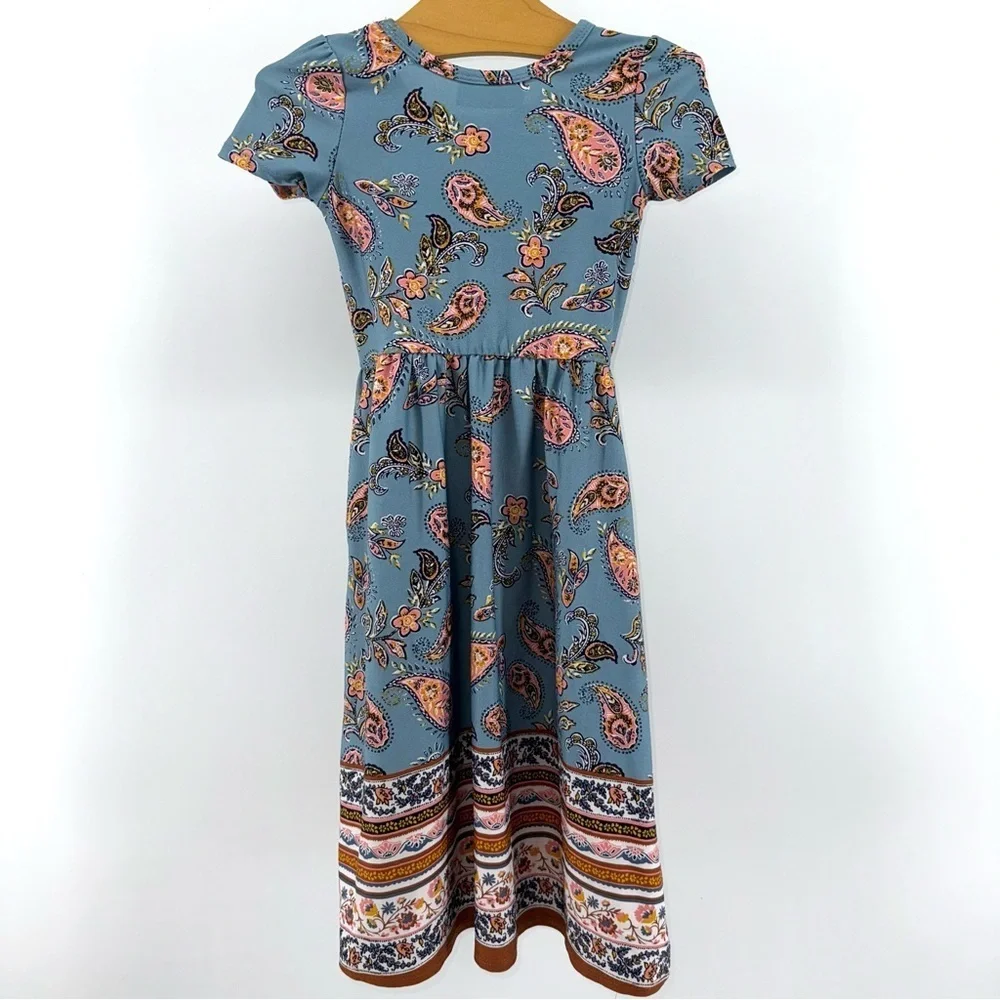 Dot Dot Smile Blue Paisley Toddler Girls Dress